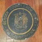 Vintage 1920s 30s Bergen County Nj Sheriff s Dept Sign Door Seal Police