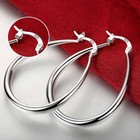 925 Sterling Silver Hoop Earrings Simple Women s Fashion Wedding Jewelry