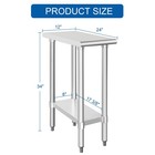 Hardura Stainless Steel Table 24x12 Inches With Undershelf And Galvanized Leg   