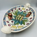 Connie Kiener Hand Painted Ceramic Fish Seafood Platter Oblong Bowl Signed 