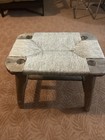 Antique Primitive Dutch Style Shaker Wooden Stool Fireplace Bench Old Rush Seat 