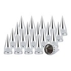 33mm X Chrome Spike Lug Nut Caps    abs Push-on Covers For Semi 4 3 4  20 Pack