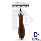 Professional Wood Handle Men Safety Razor Double Edge Dry Wet Beard  free Blades