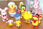 Vtg Easter Wind Up Toys  Lot Of 12 - 4 Working - Bunny  Plush Rabbit  Chick  Cat