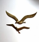 Brass Flying Seagulls Birds Vintage Wall Hanging Mid Century Modern Mcm Decor