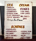 Vintage Perry s Ice Cream Americana Painted Wood Advertising Store Sign