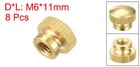Brass Knurled Thumb Nuts M6x1mm Round Stepped Knobs Fasteners 8pcs
