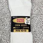Vintage Kmart Super Value Crew Socks Mens Fits Size 10-13 Stretch Cotton 2 Pair