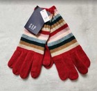 New Women s Gap Matching Happy Stripe Beanie   Scarf   Gloves Set