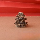 Mini Brass Chinese Pagoda   Pavilion Set - Oriental Architecture Decor