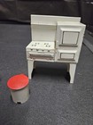 Vintage Dollhouse 1 12 White Metal Concord Oven Stove Trash Can  Baby Pram Chair