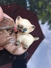 Enesco Siamese Kitten On Boot Toothpick Holder Vintage Mcm Ceramic Cat Kitty 