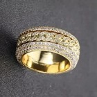 3ct Round Cut Real Moissanite Men s Wedding Band Ring 14k Yellow Gold Plated