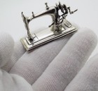 Vintage Italian Handmade Genuine Silver Sewing Machine Figurine Miniature