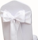 50 White Polyester Satin Chair Ribbons 108 Inch Long 7 Inch Wide Washable