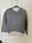 Jamie Kay Gray Knit Sweater Ruffle Hem Back Tie 2y - Good