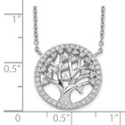 925 Sterling Silver Rhodium-plated Cubic Zirconia Tree Of Life Necklace 18 