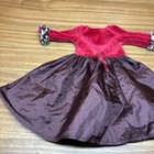 Retired American Girl 18  Doll  Chocolate Cherries Satin velvet Dress Cape Shoes