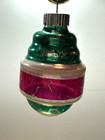 Vintage 5 Cent Cap Glass Christmas Ornament Toronado Green Silver And Red
