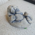 Vintage Mount St Helens Ash Sculptures Otter Holding Seashell Figurine