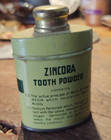 Antique Tin Zincora Tooth Powder   Dentist Dental Collectible Sample Size 2 5 