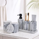 Iniunik Bathroom Accessory Set 6 Pcs Marble White