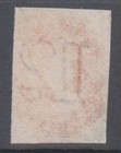 Tasmania 1858 1 - Vermilion Unused No Gum Sg 41 4 Margins Imperf