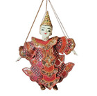 Vintage Burma Wood Marionette Puppet Handcrafted Traditional Dancer Figure Asia