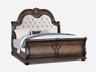 Traditional 6pc Coffee Brown Queen Size Bed Dresser Mirror Nightstand Chest Set