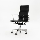 2020s Herman Miller Eames Aluminum Group Executive Desk Chair In Black Leather