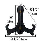 Artliving Plate Holder Display Stand - 8 Inch Black Wood-like Plastic Easels    