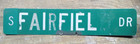 Authentic Retired Fairfield Dr Street Sign 30x6  Road traffic Marion Indiana