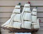 Vintage 1962 Sailing Schooner Ship Nautical Wall Hanging Decor Dart Industries