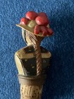 Vtg Hand Carved Bottle Stopper  Cork  Lady In German Black Forest Costume 