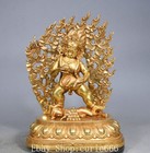 11   Old Tibet Buddhism Pure Bronze Gilt Mahakala Wrathful Deity Buddha Statue