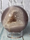    Natural Druzy Geode Agate Sphere     Crystal Cave     Polished Stone    