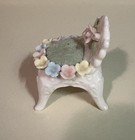 Vintage Ardalt Porcelain Pin Cushion Floral Chair Japan 2 75   