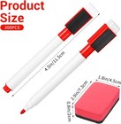 200pcs Dry Erase Markers With Magnetic Whiteboard Eraser  12 Colors Board