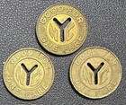 Three  3  Vintage New York City Nyc Subway  y  Transit Authority Tokens   