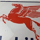 Vintage Mobil Oil Sign - Gasoline Advertising Gas Pump Station Porcelain Sign