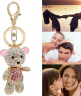 Rhinestone Bear Keychain  Cute Sparkling Crystal Animal Bag Charm For Women