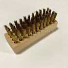 Brass Bristles Suede Nubuck Wire Brush Wood Handle Shoe Boot Bag Nap Cleaning