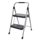 Gray   Black 2-step Steel Large Platform   Foldable Step Stool     Holds Up To 225