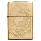 Zippo Windproof Lighter Tiger And Dragon Design Brass Finish Refillable 49024