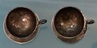 Vintage Pair Of Miniature Sterling Silver Doll House Teacup Saucer Unknown Maker
