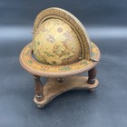 Vintage Old World Italian Mini Globe Zodiac Signs Terrestrial Wooden Rotating
