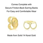 Solid 14k Yellow Gold Solitaire Round Cubic Zirconia Cz Stud Earrings