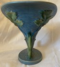 Roseville Art Pottery Vase Bushberry Cornucopia Blue 154-8 Vintage