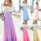 Party Dress Long Chiffon Lace Evening Formal Ball Gown Prom Maxi 8-18 Bridesmaid
