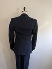 1930s-1940s Men   s Vintage Three Piece Blue Pinstripe 38 Tall Suit 29 3 32 4 5